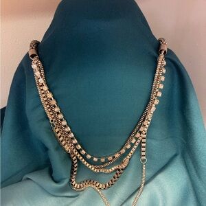 Statement Silver Multi-Layer Necklace
